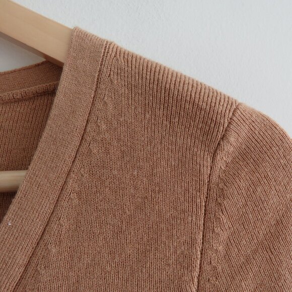 ARITZIA BABATON Georgia Cropped Wool Blend Cardigan in Camel Tan - Size XS - Picture 4 of 15